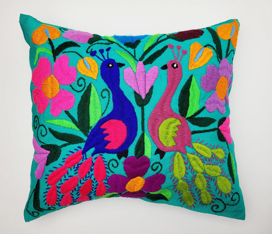 Kissen mit Tiermuster, handbestickt und gewebt in Mexiko von Indigenen Frauen