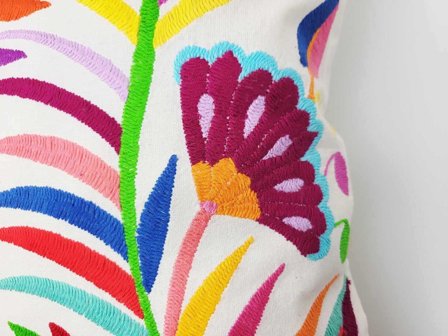 Mexikanischer handbestickter Kissenbezug, Otomi Kissenbezug, Mexiko Kissen, mexikanische Kissenhülle