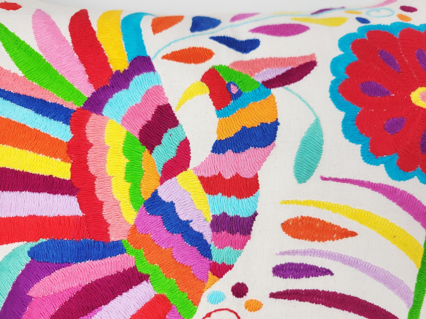 Mexikanischer handbestickter Kissenbezug, Otomi Kissenbezug, Mexiko Kissen, mexikanische Kissenhülle