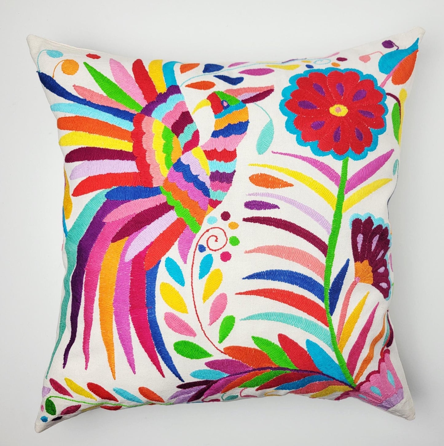 Mexikanischer handbestickter Kissenbezug, Otomi Kissenbezug, Mexiko Kissen, mexikanische Kissenhülle