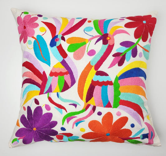 Mexikanischer handbestickter Kissenbezug, Otomi Kissenbezug, Mexiko Kissen, mexikanische Kissenhülle