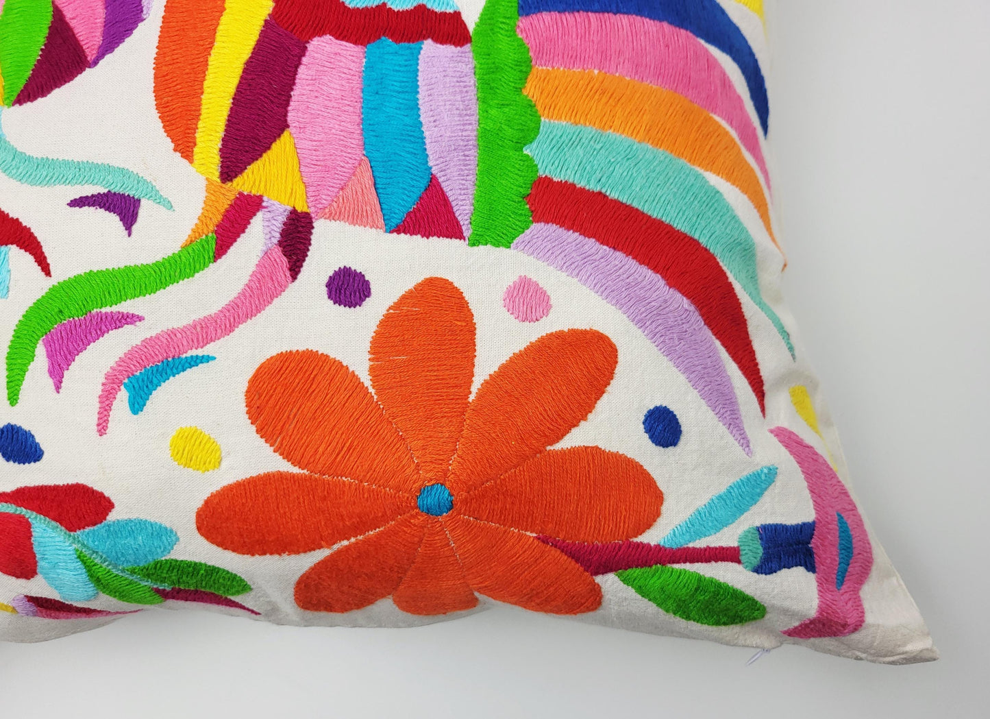 Mexikanischer handbestickter Kissenbezug, Otomi Kissenbezug, Mexiko Kissen, mexikanische Kissenhülle