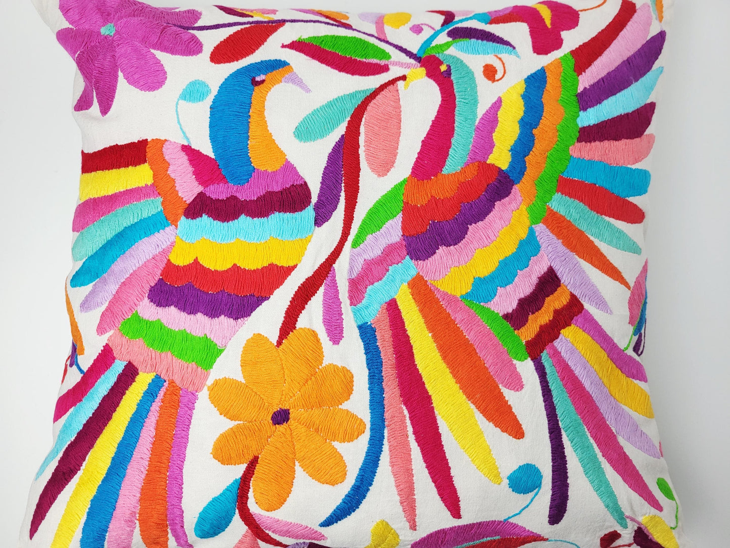 Mexikanischer handbestickter Kissenbezug, Otomi Kissenbezug, Mexiko Kissen, mexikanische Kissenhülle