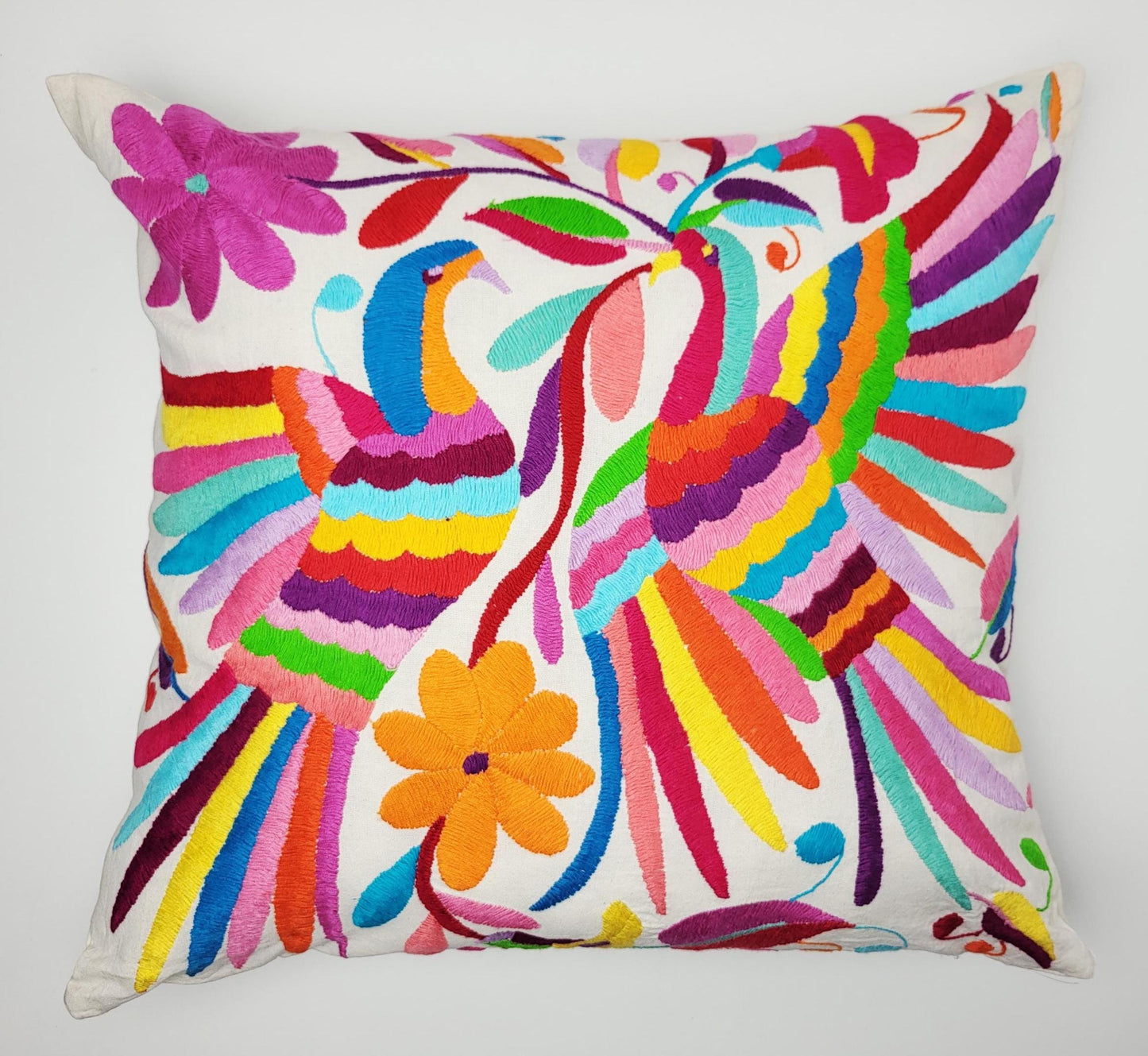 Mexikanischer handbestickter Kissenbezug, Otomi Kissenbezug, Mexiko Kissen, mexikanische Kissenhülle