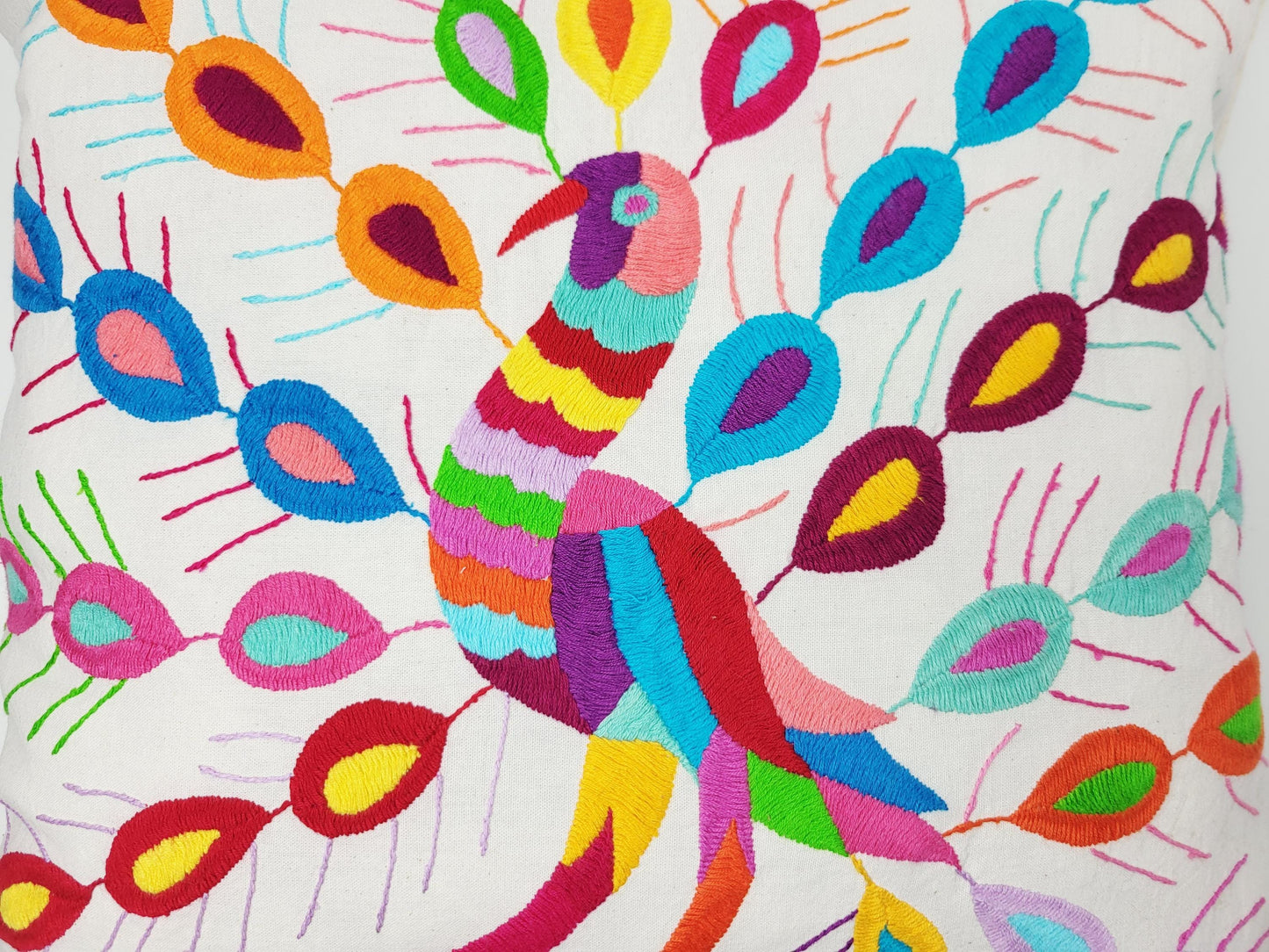 Mexikanischer handbestickter Kissenbezug, Otomi Kissenbezug, Mexiko Kissen, mexikanische Kissenhülle