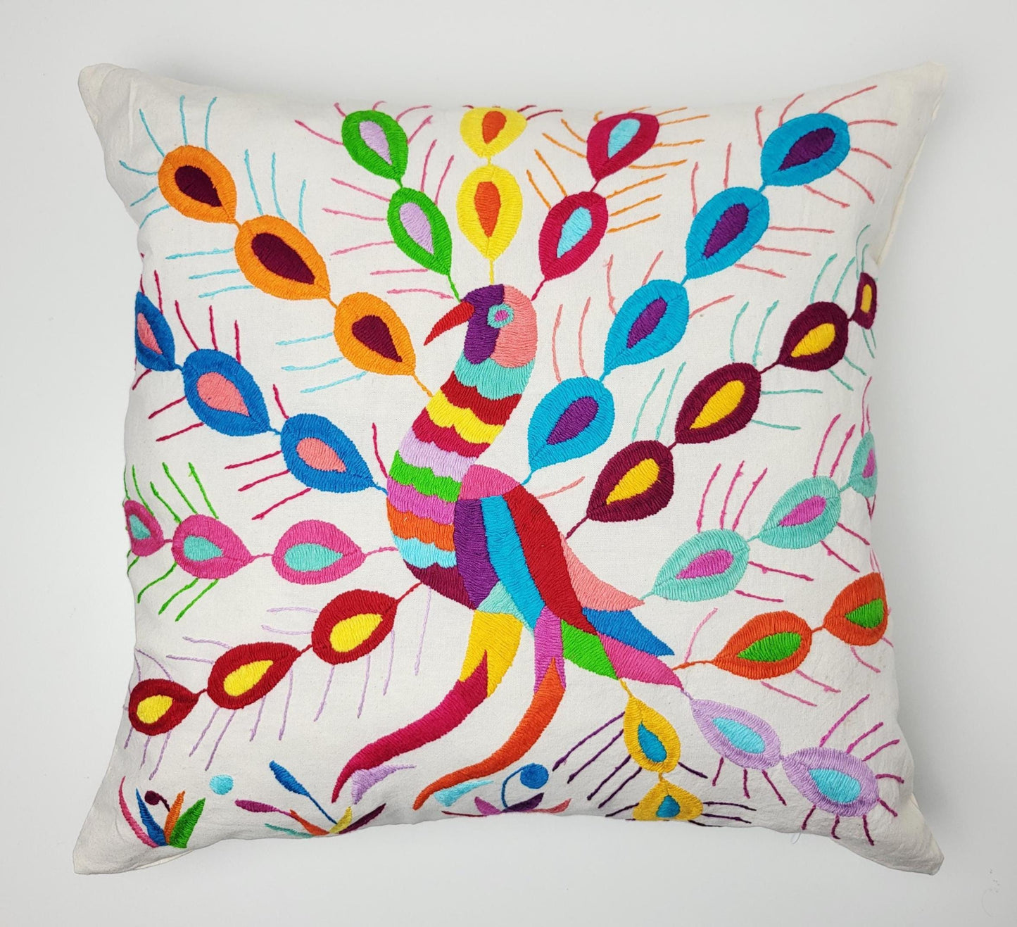 Mexikanischer handbestickter Kissenbezug, Otomi Kissenbezug, Mexiko Kissen, mexikanische Kissenhülle