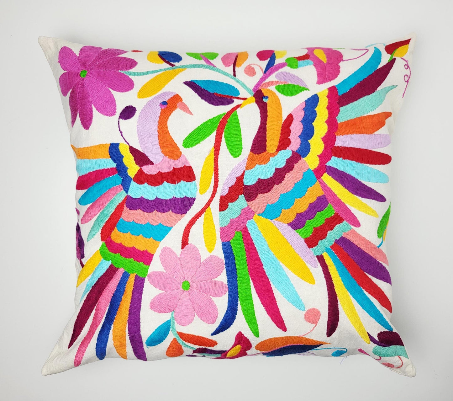 Mexikanischer handbestickter Kissenbezug, Otomi Kissenbezug, Mexiko Kissen, mexikanische Kissenhülle