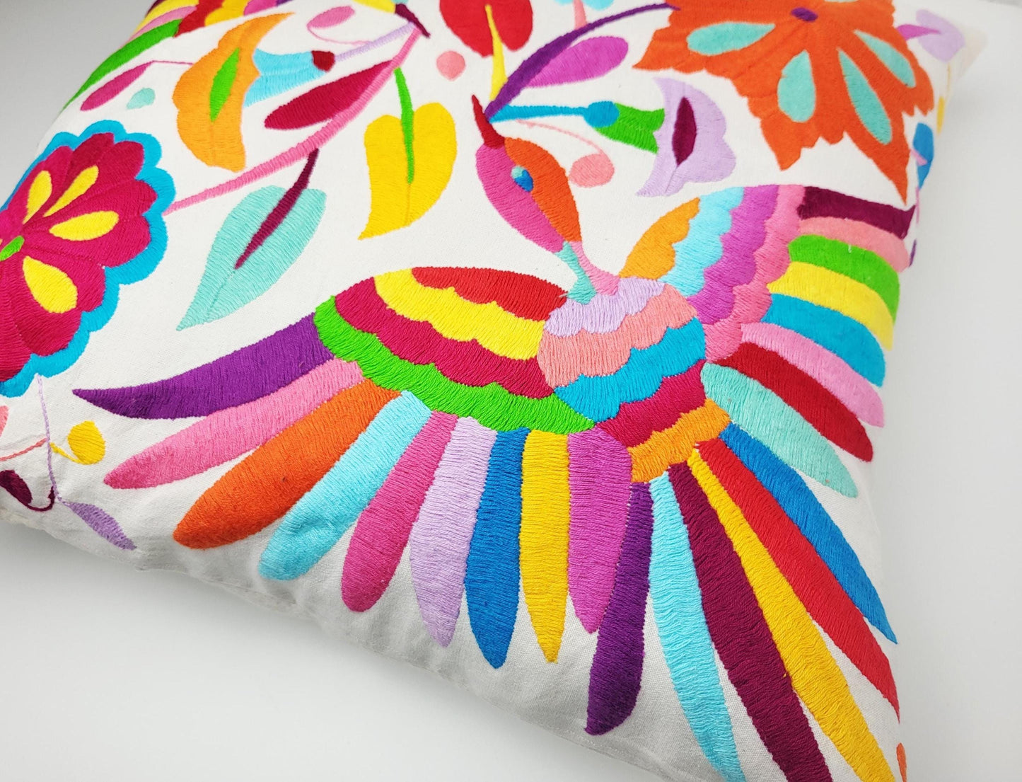 Mexikanischer handbestickter Kissenbezug, Otomi Kissenbezug, Mexiko Kissen, mexikanische Kissenhülle