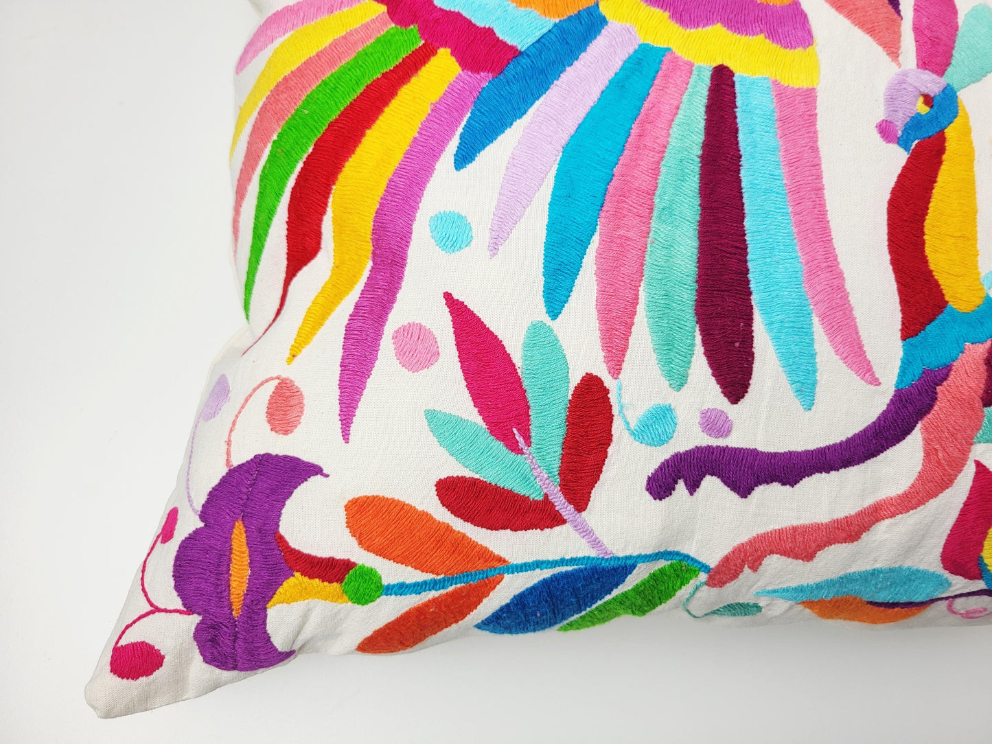 Mexikanischer handbestickter Kissenbezug, Otomi Kissenbezug, Mexiko Kissen, mexikanische Kissenhülle