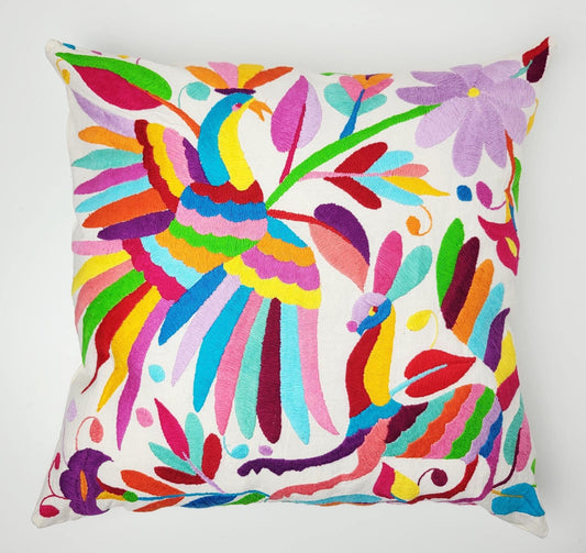 Mexikanischer handbestickter Kissenbezug, Otomi Kissenbezug, Mexiko Kissen, mexikanische Kissenhülle
