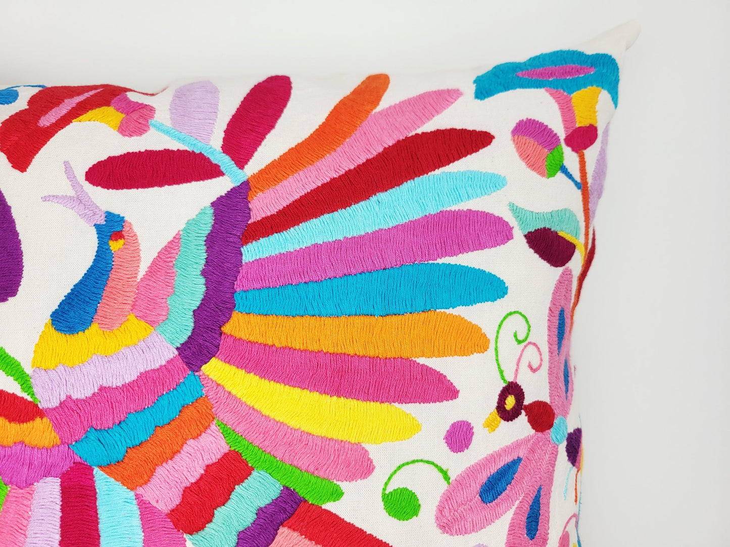 Mexikanischer handbestickter Kissenbezug, Otomi Kissenbezug, Mexiko Kissen, mexikanische Kissenhülle