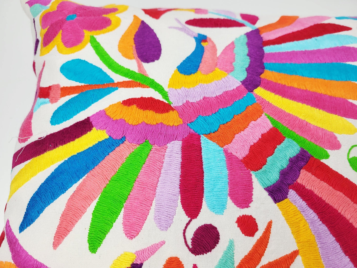 Mexikanischer handbestickter Kissenbezug, Otomi Kissenbezug, Mexiko Kissen, mexikanische Kissenhülle