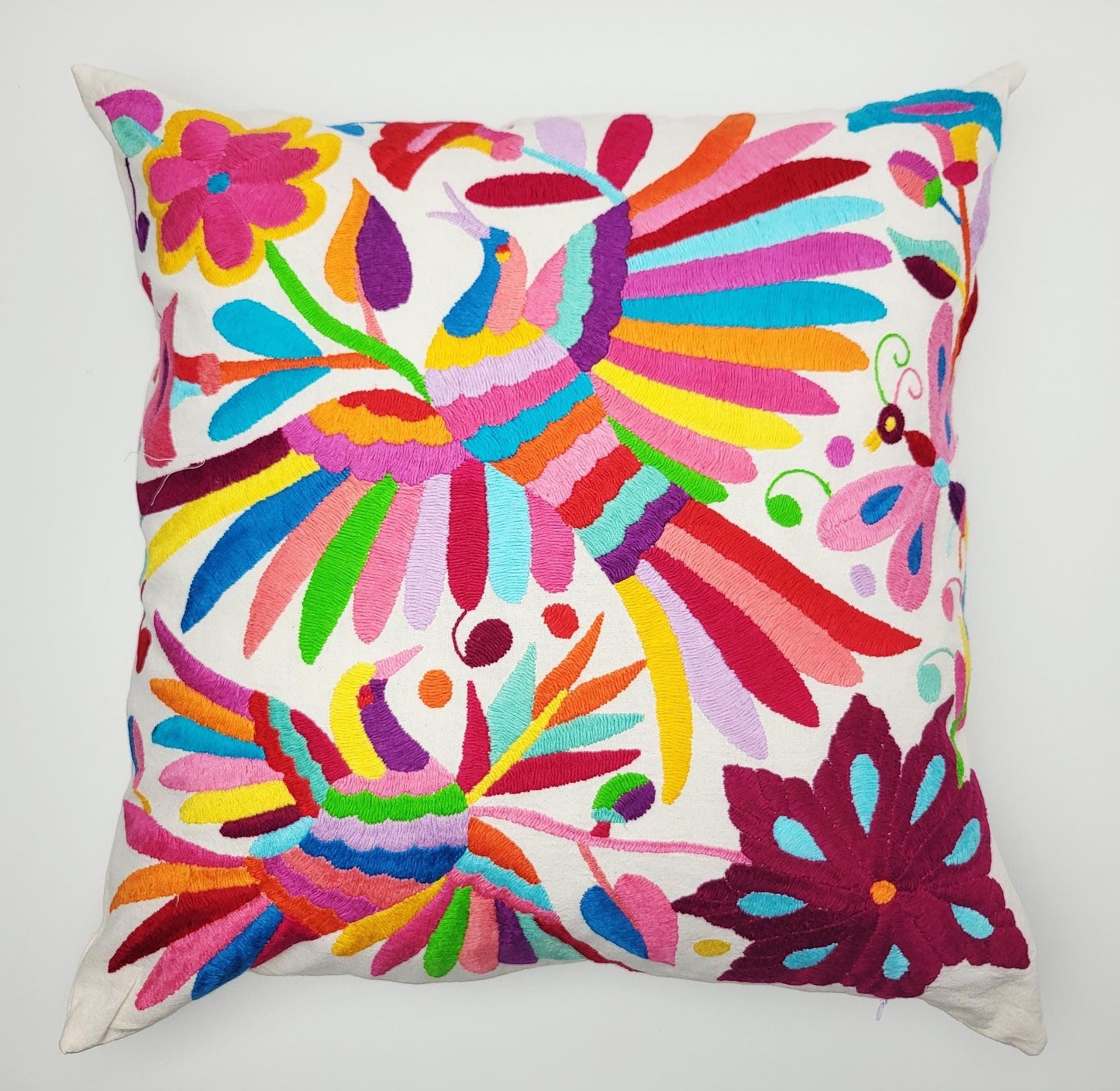 Mexikanischer handbestickter Kissenbezug, Otomi Kissenbezug, Mexiko Kissen, mexikanische Kissenhülle