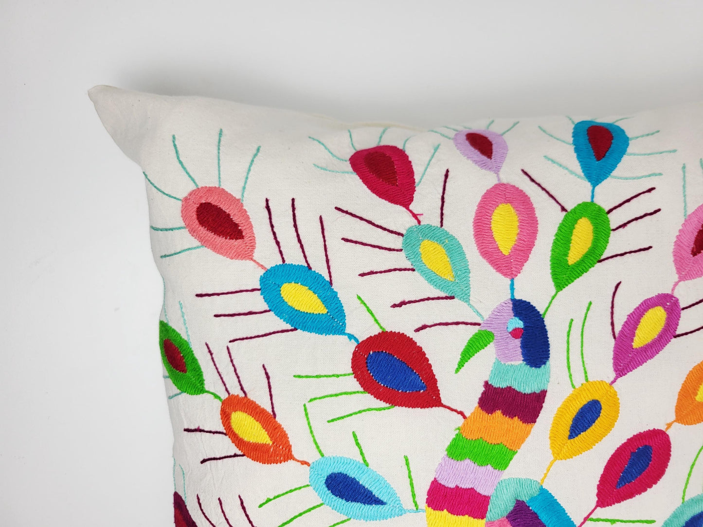 Mexikanischer handbestickter Kissenbezug, Otomi Kissenbezug, Mexiko Kissen, mexikanische Kissenhülle