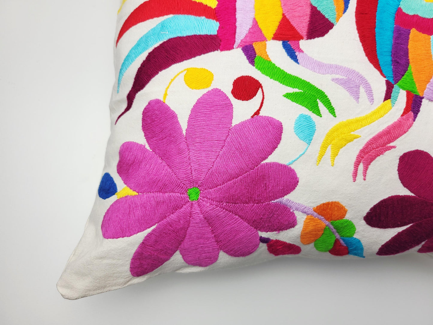 Mexikanischer handbestickter Kissenbezug, Otomi Kissenbezug, Mexiko Kissen, mexikanische Kissenhülle