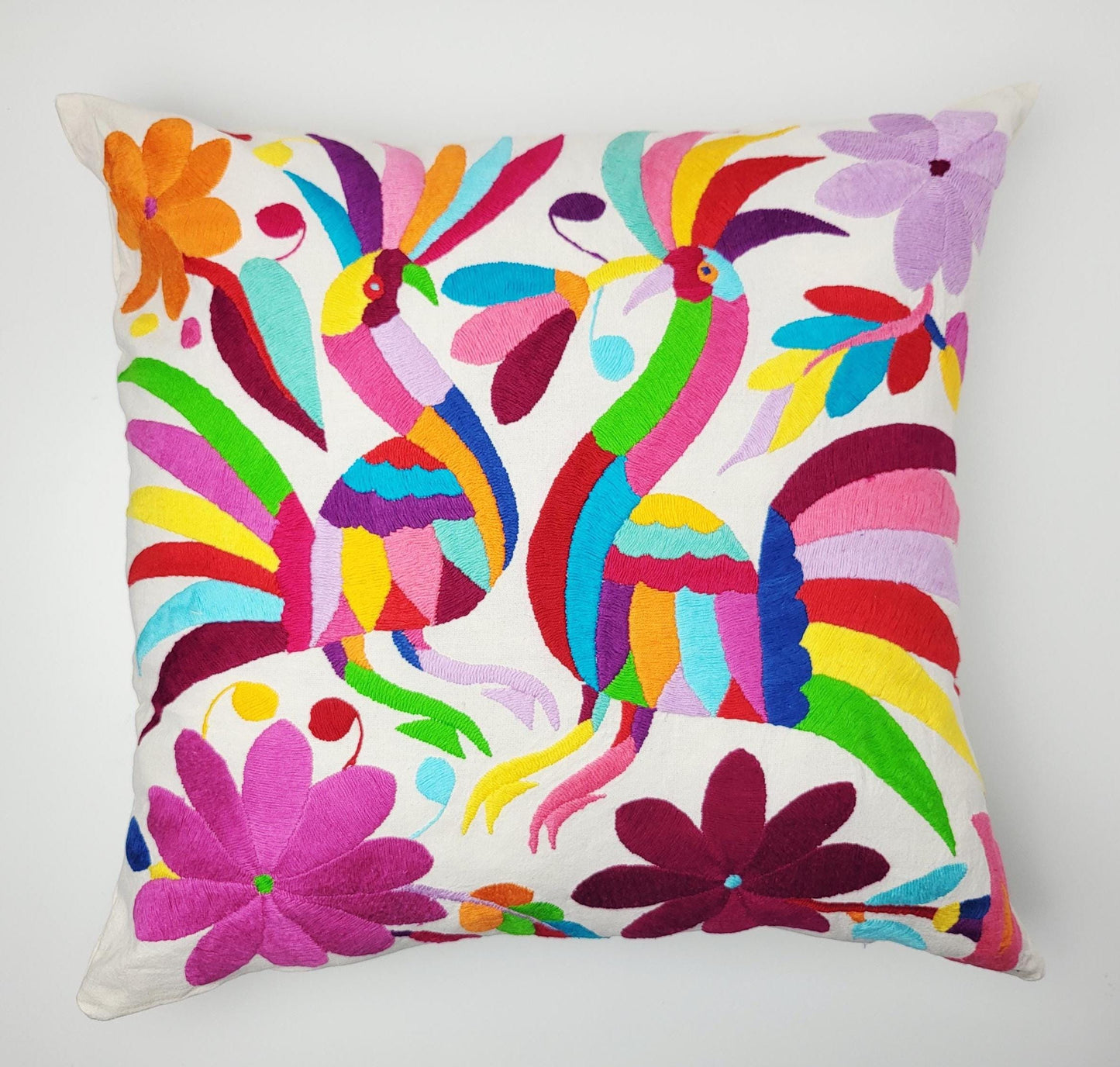 Mexikanischer handbestickter Kissenbezug, Otomi Kissenbezug, Mexiko Kissen, mexikanische Kissenhülle