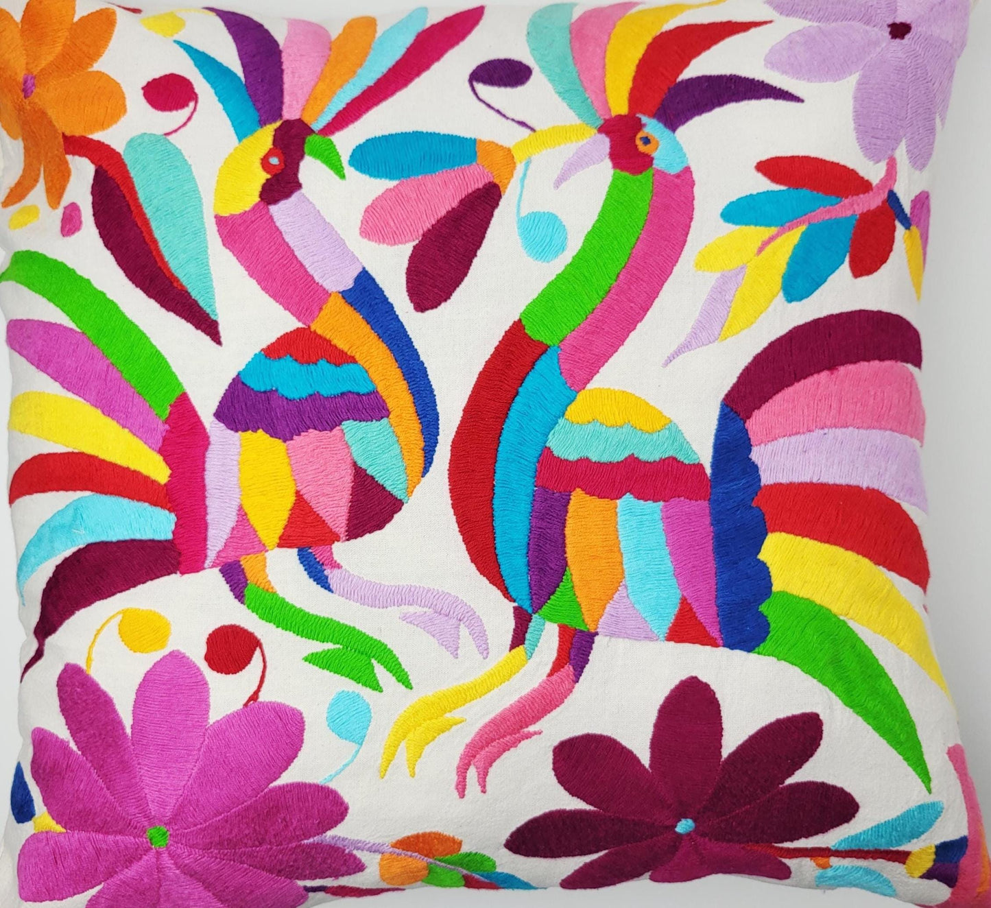 Mexikanischer handbestickter Kissenbezug, Otomi Kissenbezug, Mexiko Kissen, mexikanische Kissenhülle