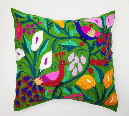 Kissen mit Tiermuster, handbestickt und gewebt in Mexiko von Indigenen Frauen