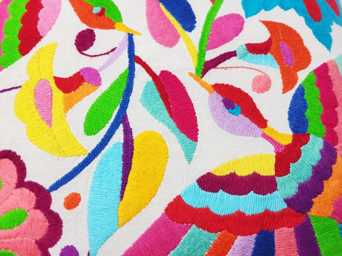 Mexikanischer handbestickter Kissenbezug, Otomi Kissenbezug, Mexiko Kissen, mexikanische Kissenhülle