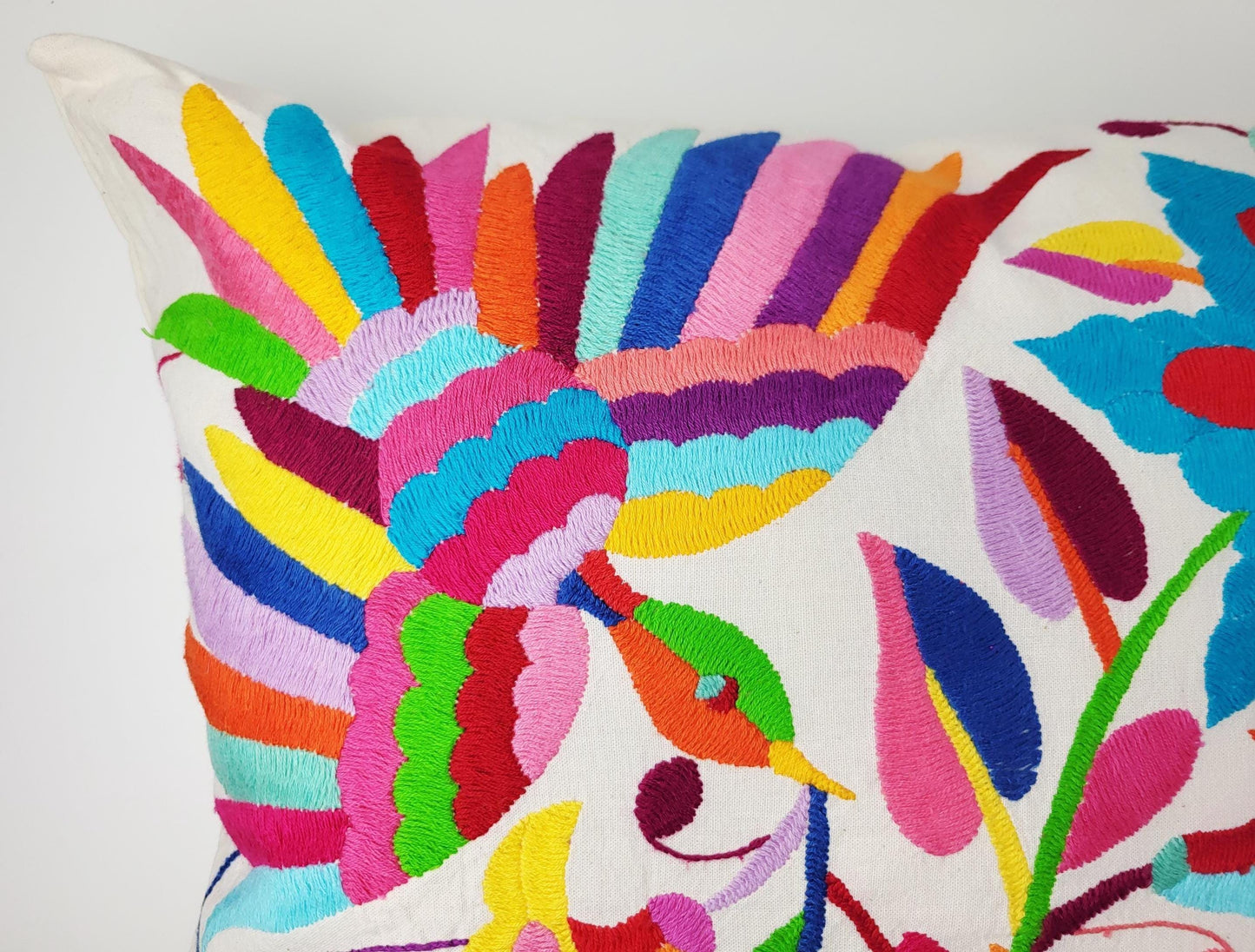 Mexikanischer handbestickter Kissenbezug, Otomi Kissenbezug, Mexiko Kissen, mexikanische Kissenhülle