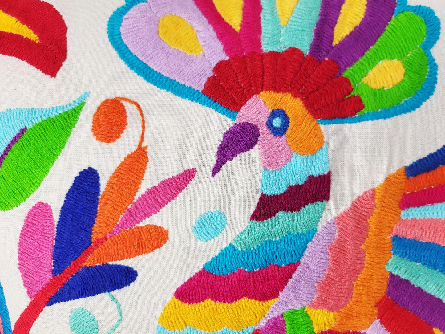 Original Otomi Kissenbezug, handbestickt in Mexiko, mexikanische Kissenhülle