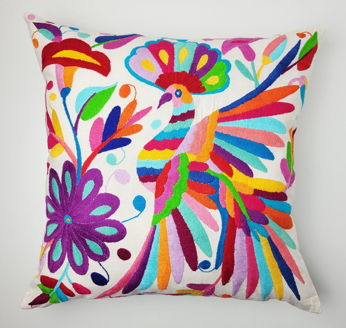 Original Otomi Kissenbezug, handbestickt in Mexiko, mexikanische Kissenhülle