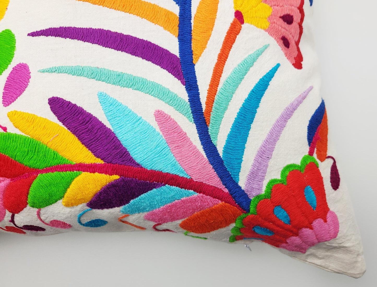 Original Otomi Kissenbezug, handbestickt in Mexiko, mexikanische Kissenhülle