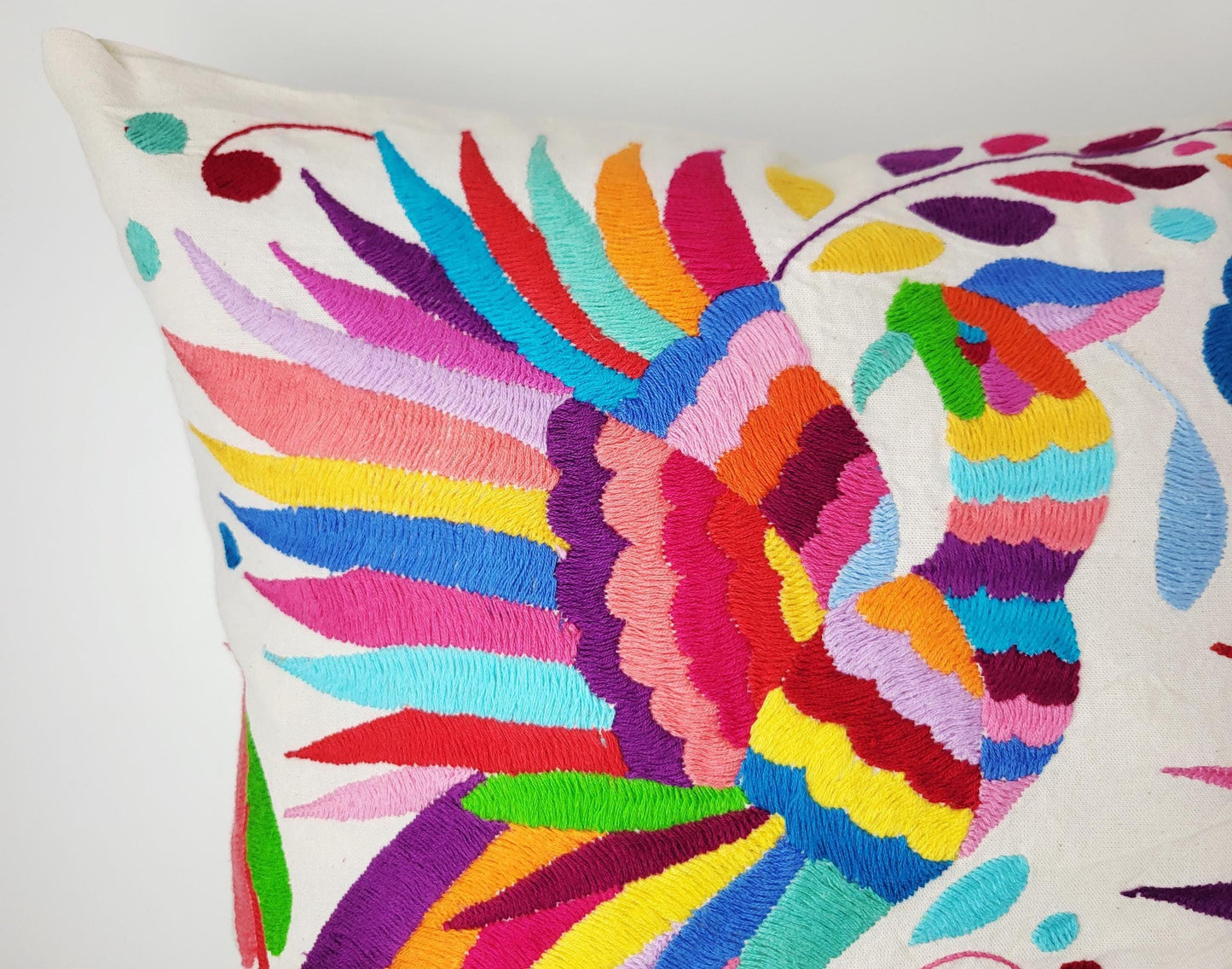 Mexikanischer handbestickter Kissenbezug, Otomi Kissenbezug, Mexiko Kissen, mexikanische Kissenhülle