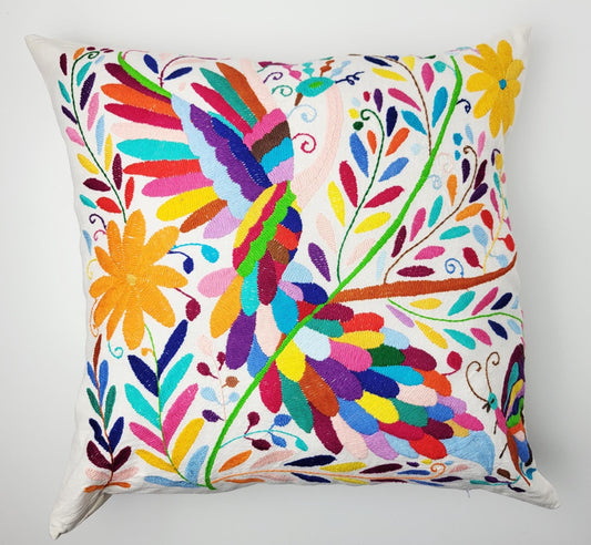 Mexikanischer handbestickter Kissenbezug, Otomi Kissenbezug, Mexiko Kissen, mexikanische Kissenhülle