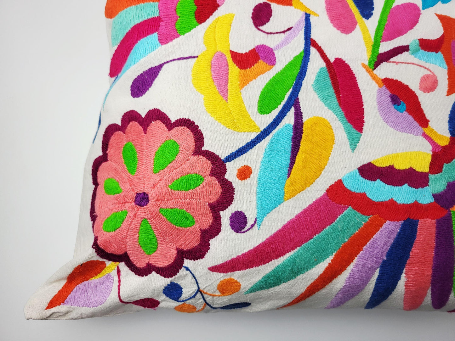 Mexikanischer handbestickter Kissenbezug, Otomi Kissenbezug, Mexiko Kissen, mexikanische Kissenhülle