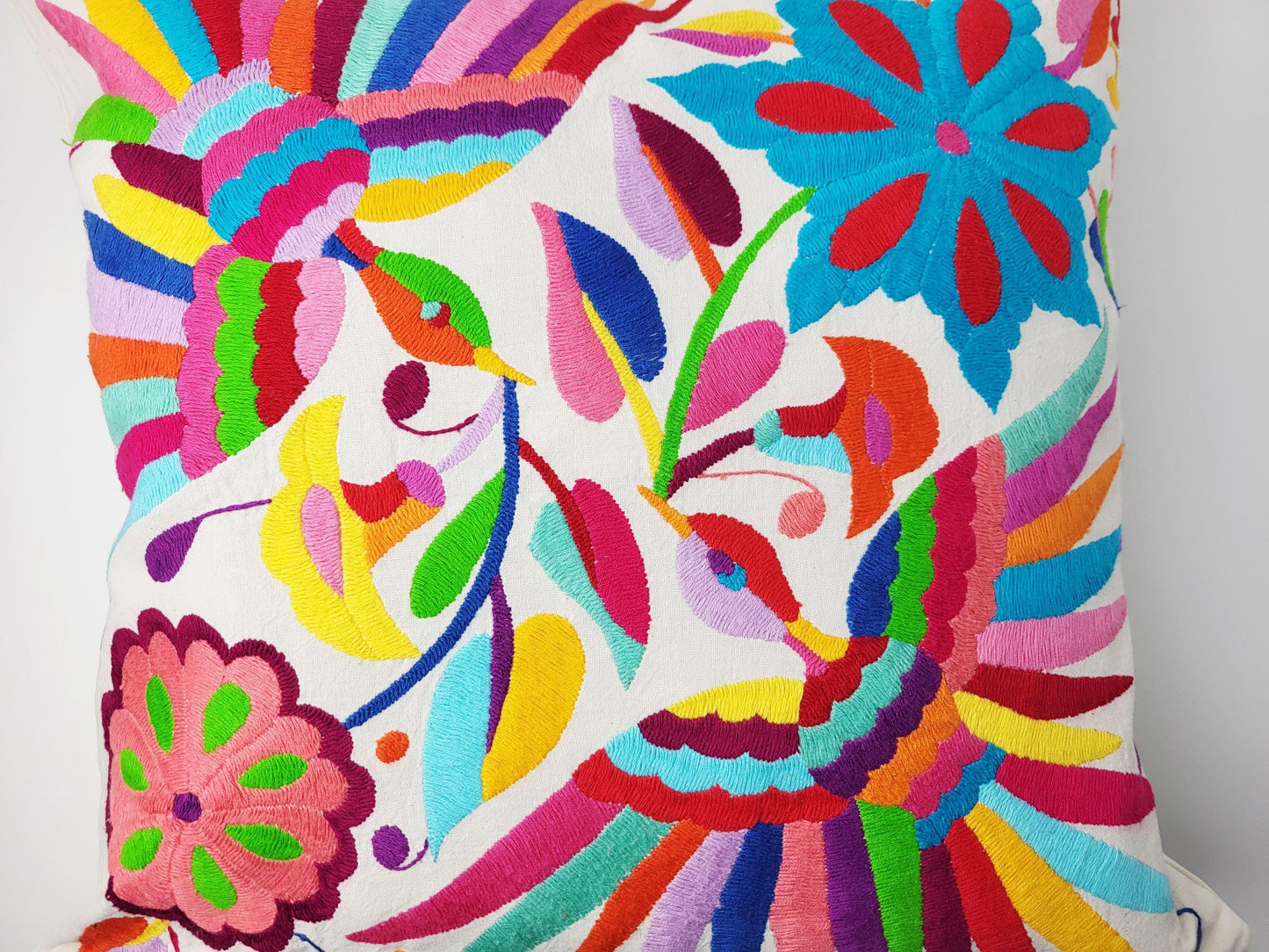 Mexikanischer handbestickter Kissenbezug, Otomi Kissenbezug, Mexiko Kissen, mexikanische Kissenhülle
