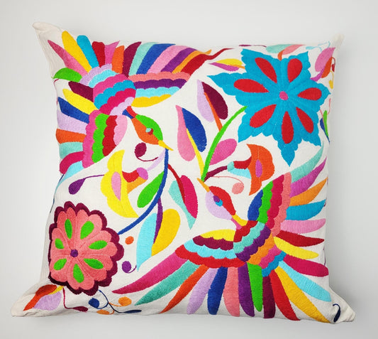 Mexikanischer handbestickter Kissenbezug, Otomi Kissenbezug, Mexiko Kissen, mexikanische Kissenhülle