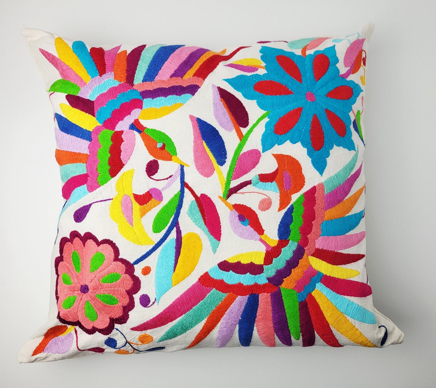 Mexikanischer handbestickter Kissenbezug, Otomi Kissenbezug, Mexiko Kissen, mexikanische Kissenhülle