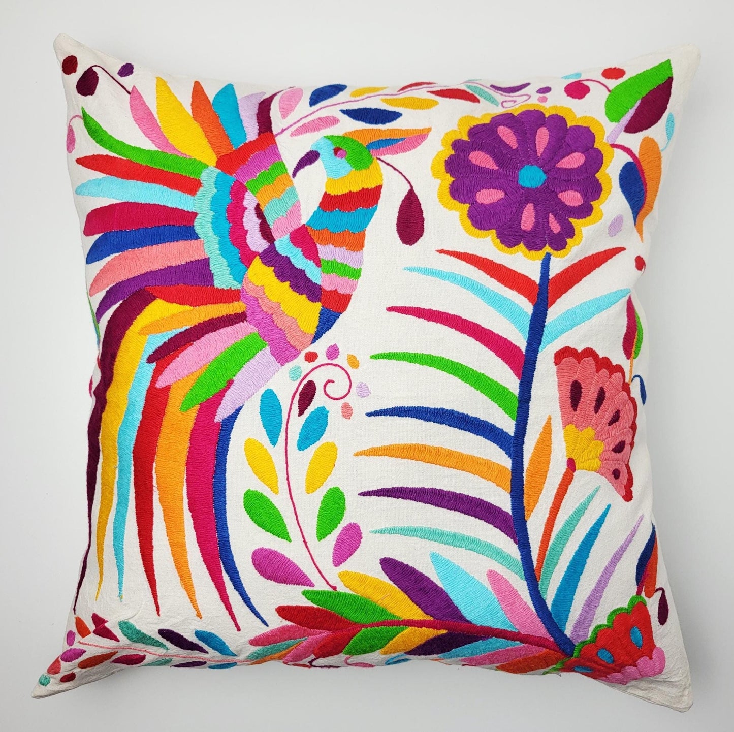 Original Otomi Kissenbezug, handbestickt in Mexiko, mexikanische Kissenhülle