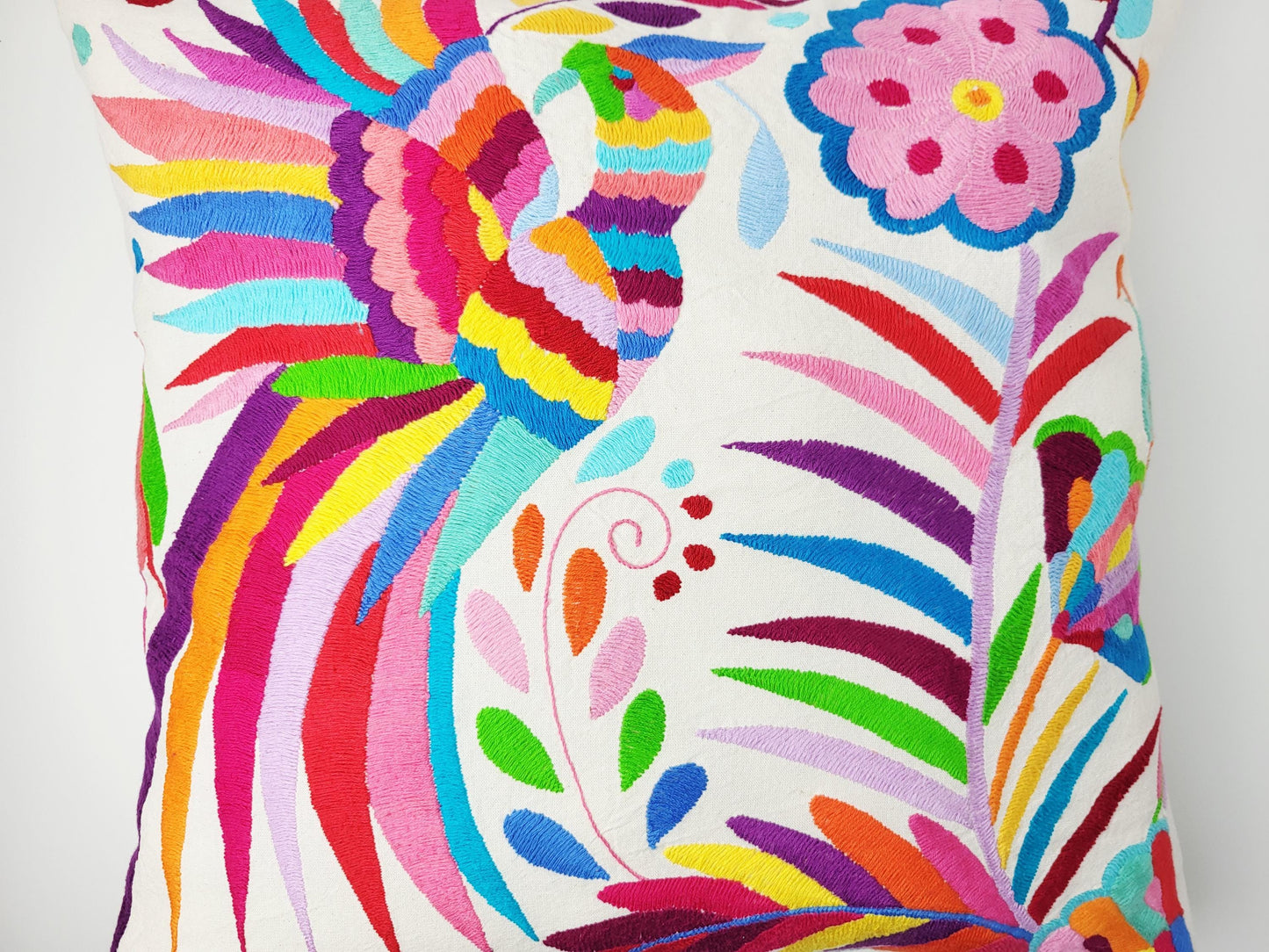 Mexikanischer handbestickter Kissenbezug, Otomi Kissenbezug, Mexiko Kissen, mexikanische Kissenhülle