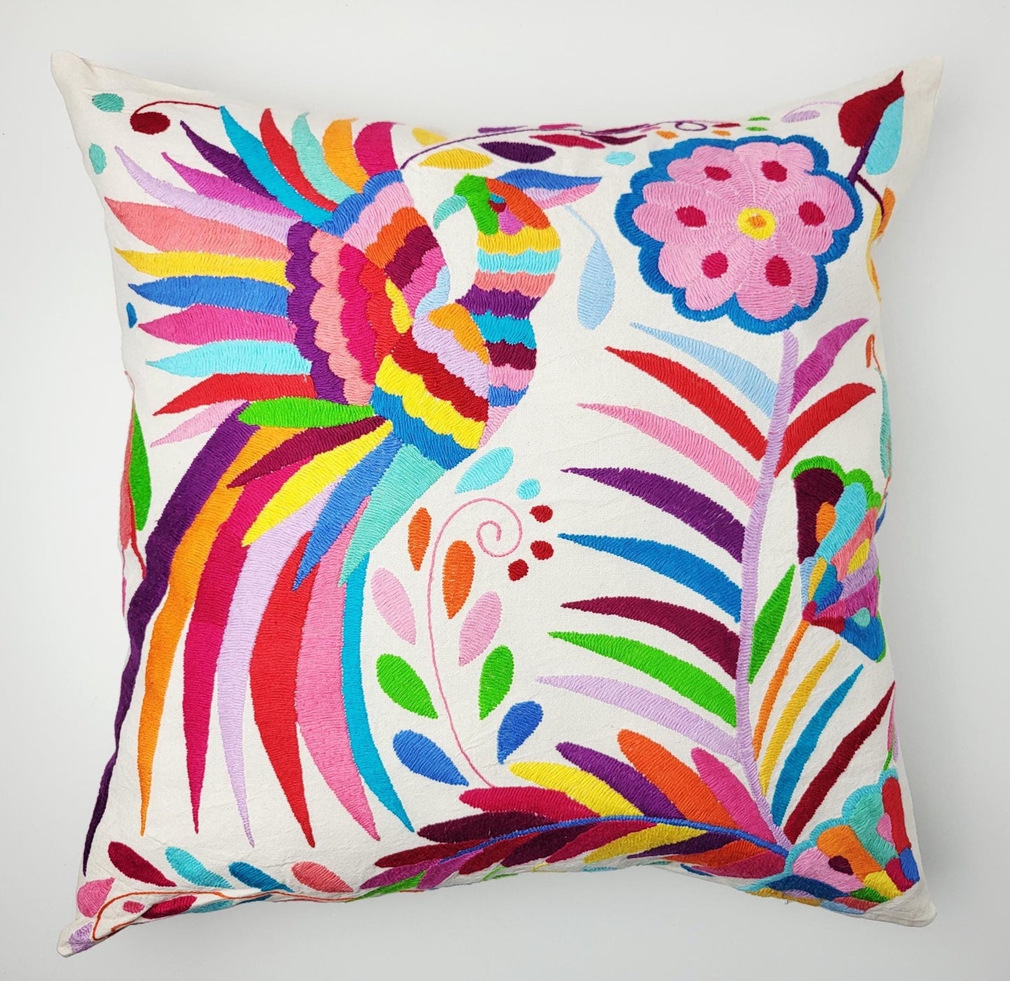 Mexikanischer handbestickter Kissenbezug, Otomi Kissenbezug, Mexiko Kissen, mexikanische Kissenhülle