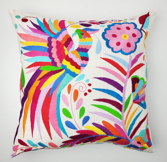 Mexikanischer handbestickter Kissenbezug, Otomi Kissenbezug, Mexiko Kissen, mexikanische Kissenhülle