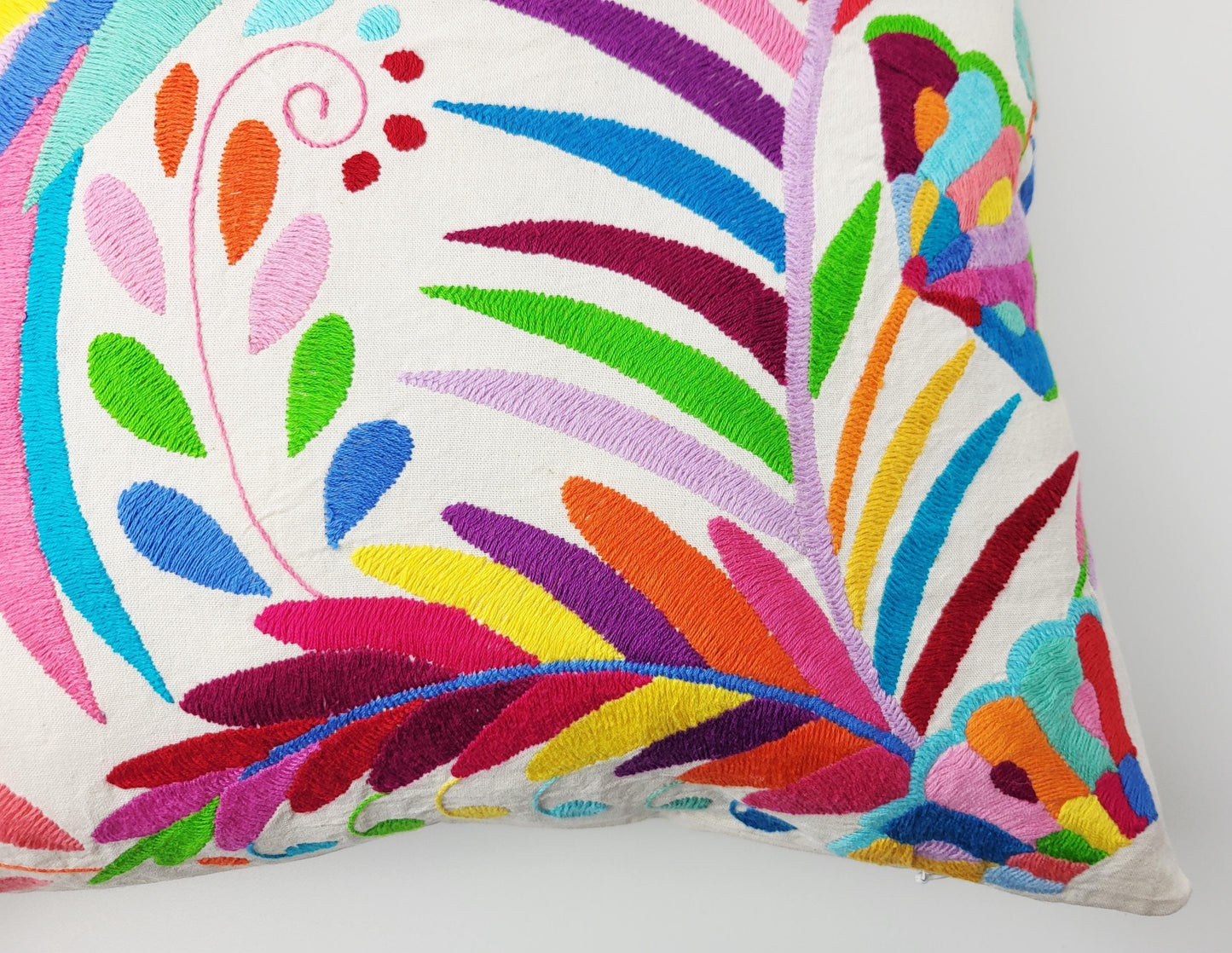 Mexikanischer handbestickter Kissenbezug, Otomi Kissenbezug, Mexiko Kissen, mexikanische Kissenhülle