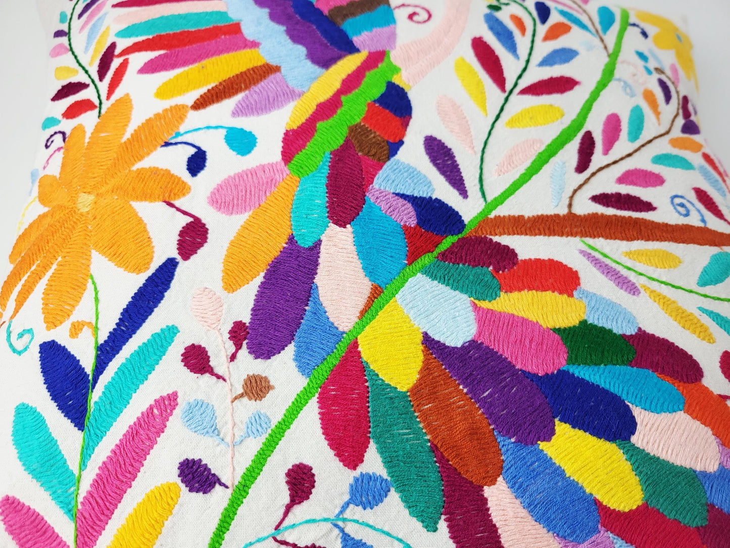 Mexikanischer handbestickter Kissenbezug, Otomi Kissenbezug, Mexiko Kissen, mexikanische Kissenhülle