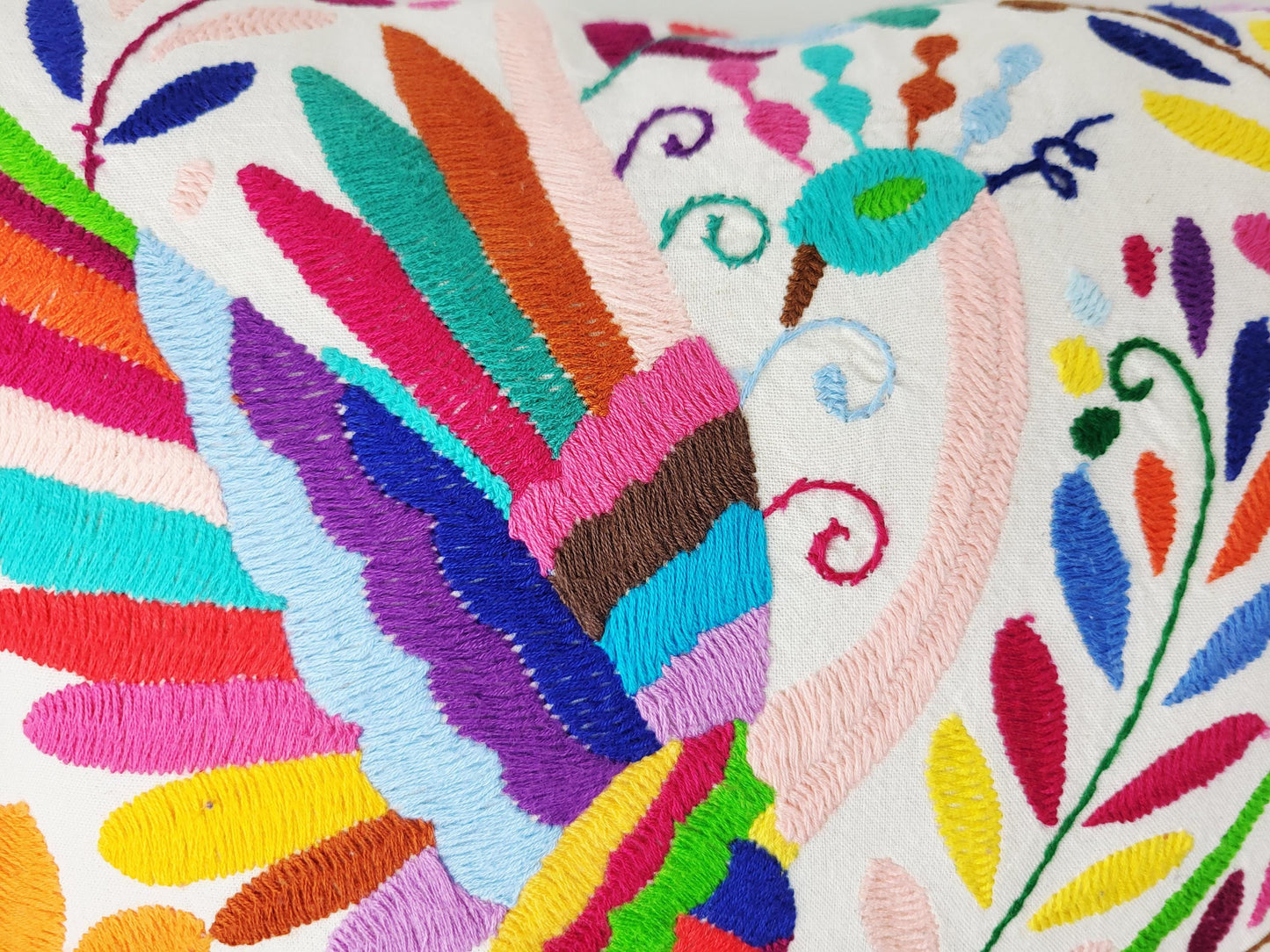 Mexikanischer handbestickter Kissenbezug, Otomi Kissenbezug, Mexiko Kissen, mexikanische Kissenhülle