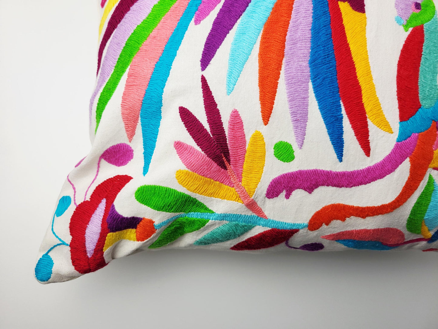 Mexikanischer handbestickter Kissenbezug, Otomi Kissenbezug, Mexiko Kissen, mexikanische Kissenhülle