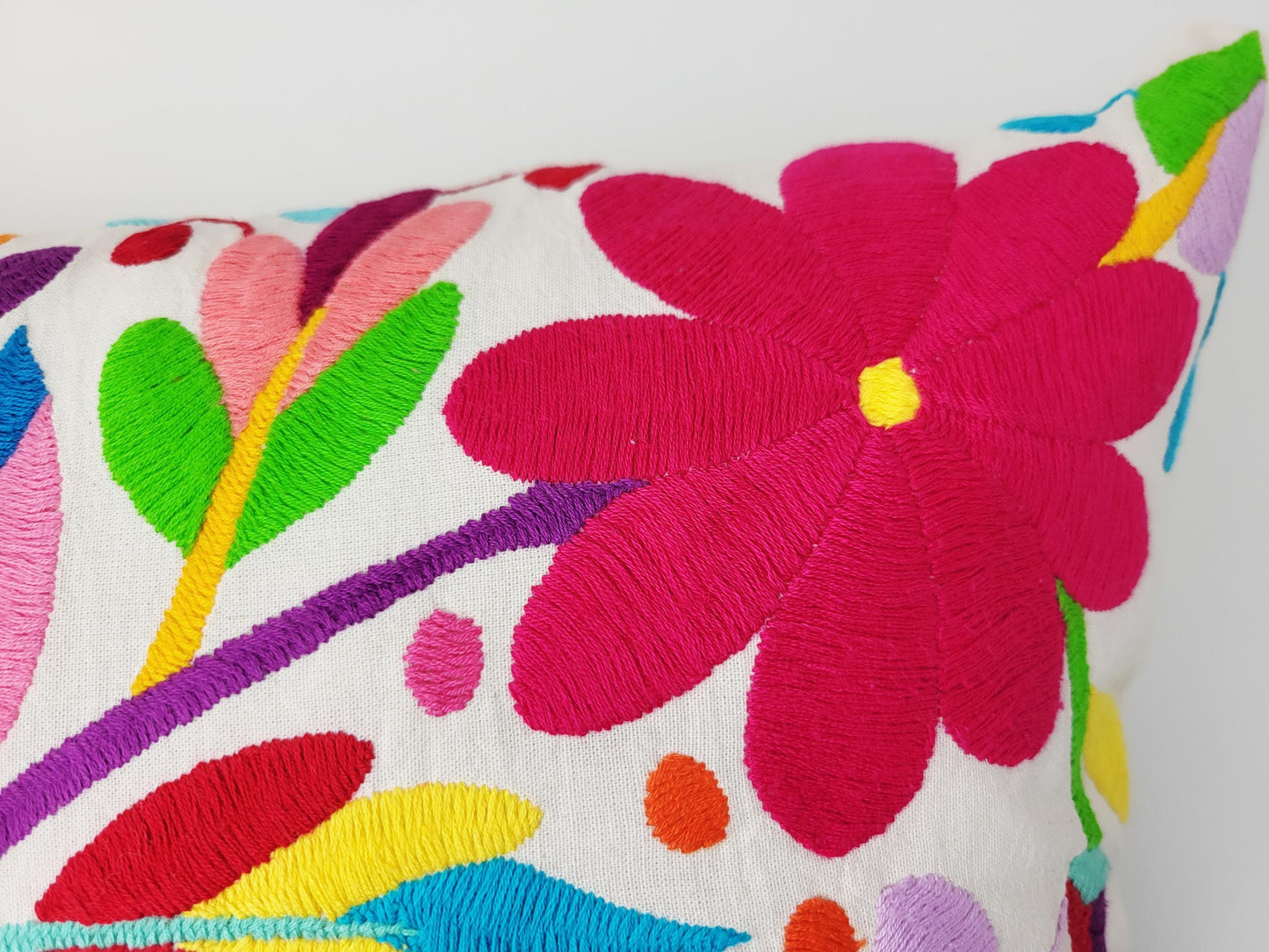 Mexikanischer handbestickter Kissenbezug, Otomi Kissenbezug, Mexiko Kissen, mexikanische Kissenhülle