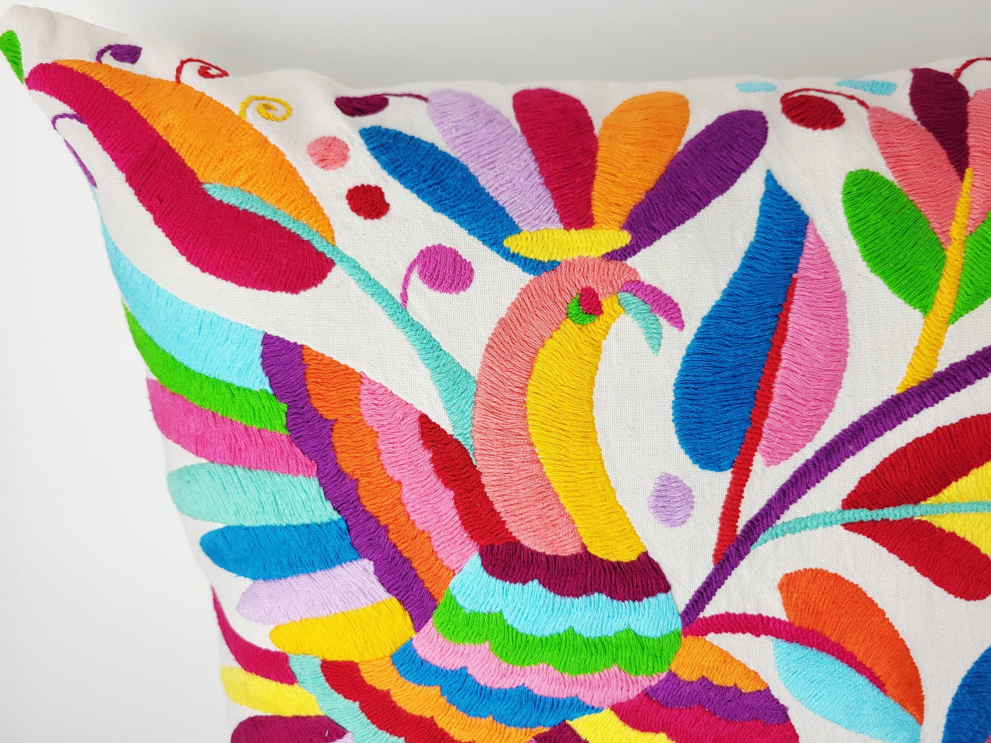 Mexikanischer handbestickter Kissenbezug, Otomi Kissenbezug, Mexiko Kissen, mexikanische Kissenhülle