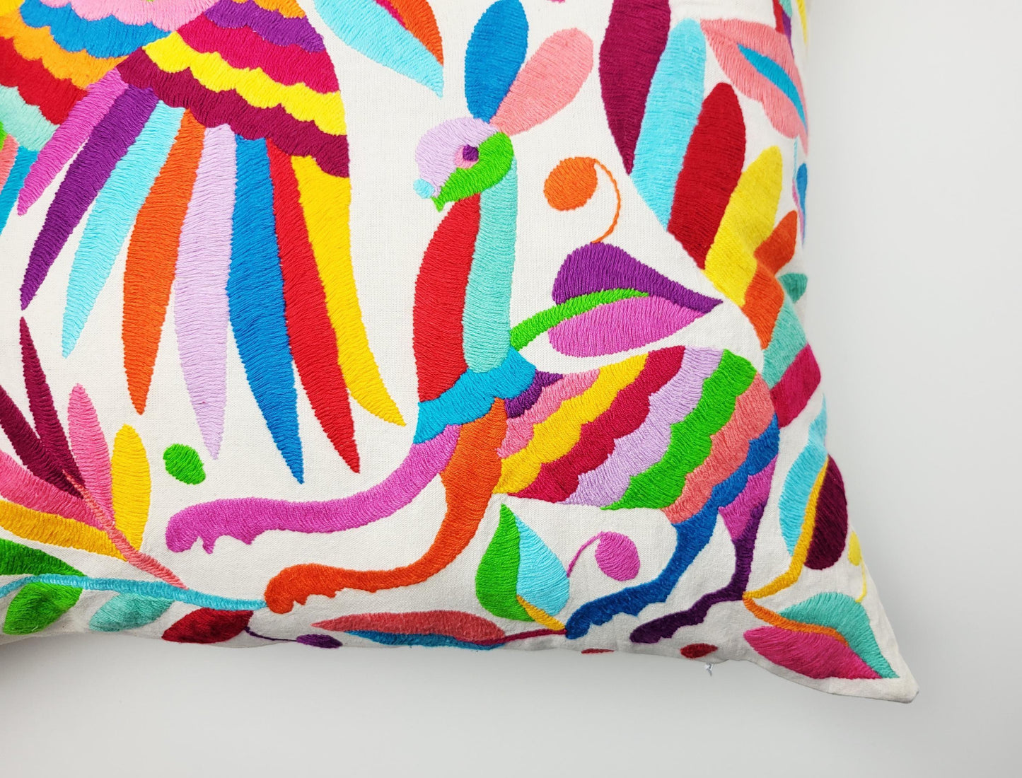 Mexikanischer handbestickter Kissenbezug, Otomi Kissenbezug, Mexiko Kissen, mexikanische Kissenhülle