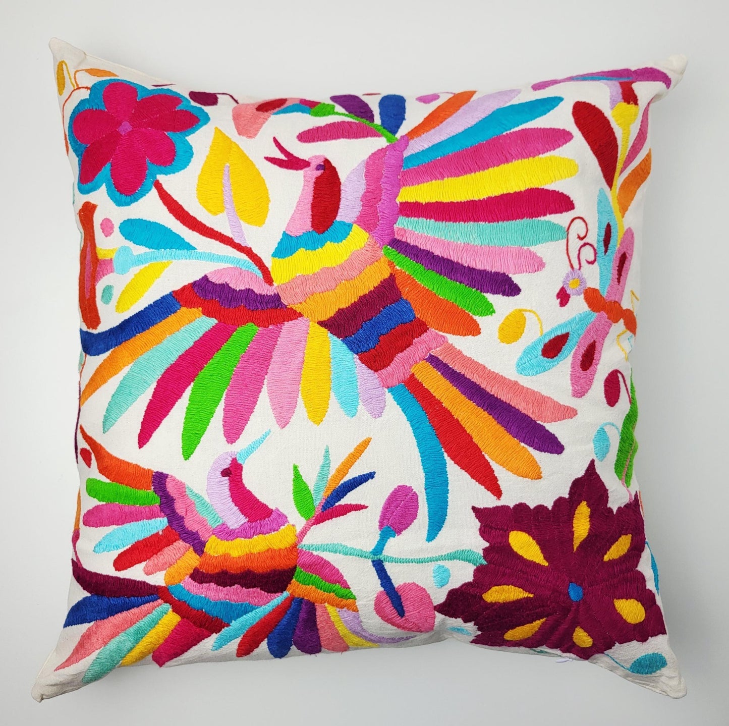 Mexikanischer handbestickter Kissenbezug, Otomi Kissenbezug, Mexiko Kissen, mexikanische Kissenhülle