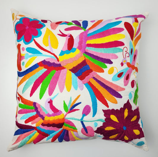 Mexikanischer handbestickter Kissenbezug, Otomi Kissenbezug, Mexiko Kissen, mexikanische Kissenhülle