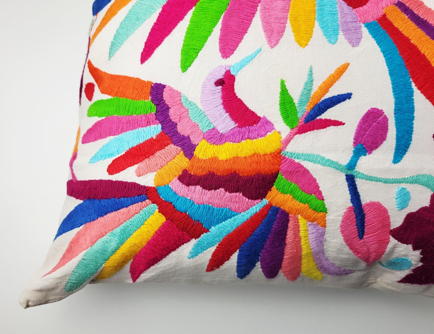 Mexikanischer handbestickter Kissenbezug, Otomi Kissenbezug, Mexiko Kissen, mexikanische Kissenhülle