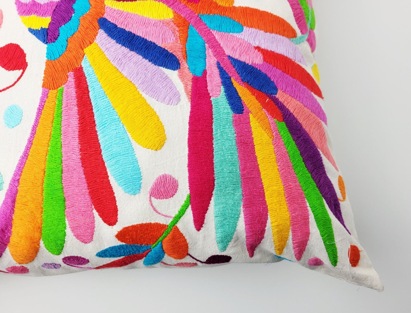 Mexikanischer handbestickter Kissenbezug, Otomi Kissenbezug, Mexiko Kissen, mexikanische Kissenhülle