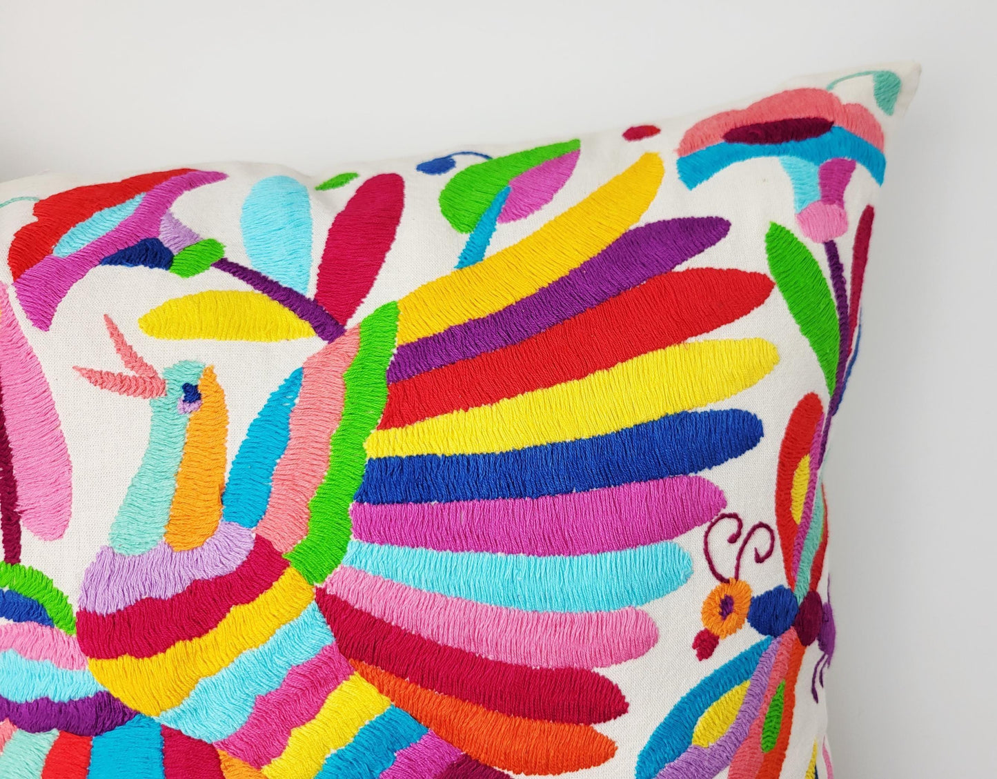 Mexikanischer handbestickter Kissenbezug, Otomi Kissenbezug, Mexiko Kissen, mexikanische Kissenhülle