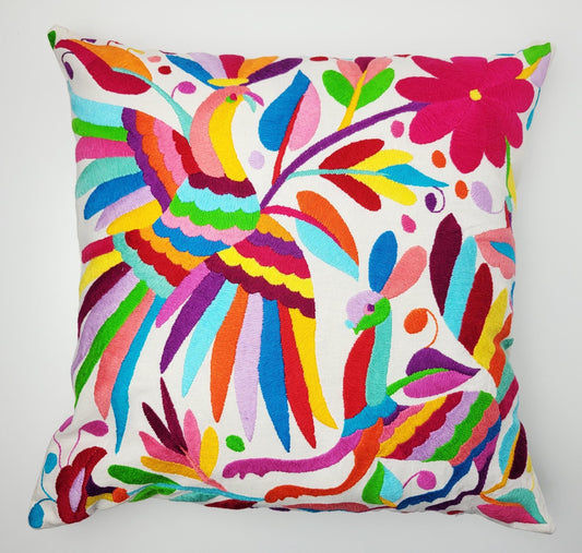 Mexikanischer handbestickter Kissenbezug, Otomi Kissenbezug, Mexiko Kissen, mexikanische Kissenhülle